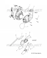 MOTOR, AIR INLET and OUTLET DUCTS