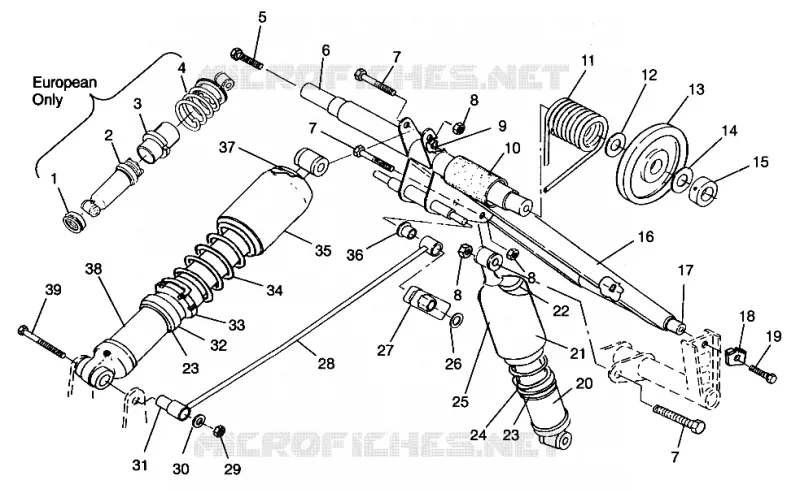 HINTER Drehmomentarm 500 EFI 0963774 and EUROPEAN 500 EFI E963774 (4936183618B013)
