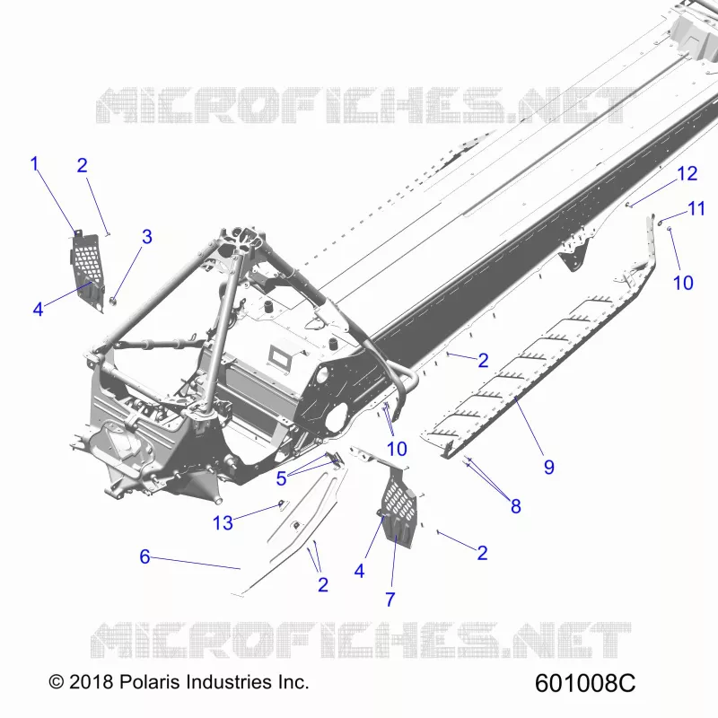 CHASSIS, CLUTCH GUARD, FOOTRESTS, AND RUNNING BOARDS