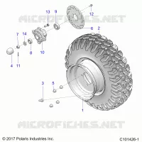 RADS, FRONT TIRE AND BRAKE DISK