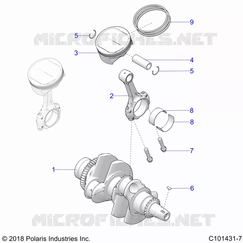 ENGINE, KURBELWELLE AND PISTON