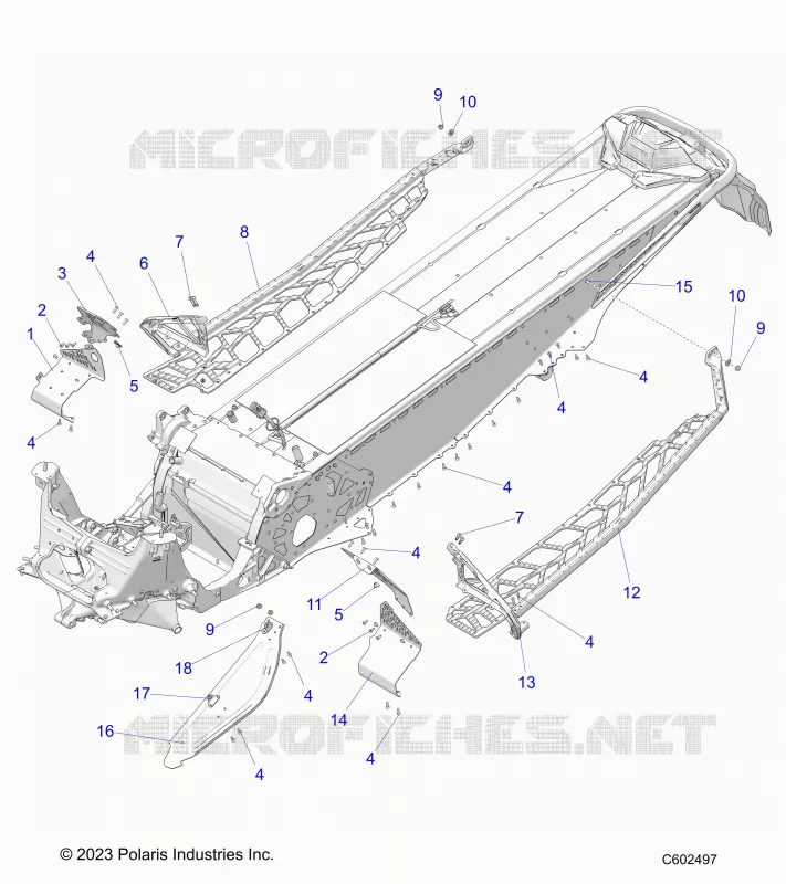 CHASSIS, CLUTCH GUARD, FOOTRESTS, AND RUNNINGBOARDS