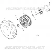 WHEELS, FRONT TIRE AND BRAKE DISC