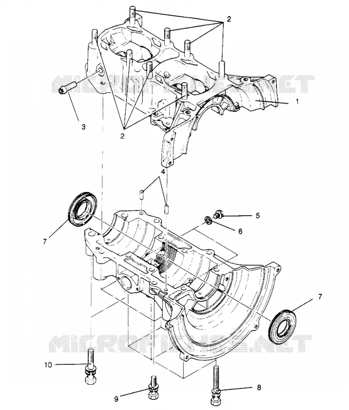 CRANKCASE  TRAIL 0962761, TRAIL TOURING 0962262,  AND EUROPEAN TRAIL TOURIN (4931763176C014)