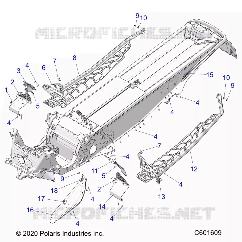 CHASSIS, CLUTCH GUARD, FOOTRESTS, AND RUNNINGBOARDS