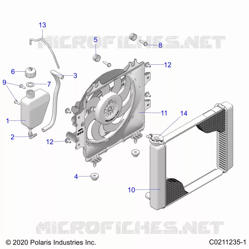 ENGINE, KÃŒHLSYSTEM, RADIATOR, FAN & OVERFLOW BOTTLE