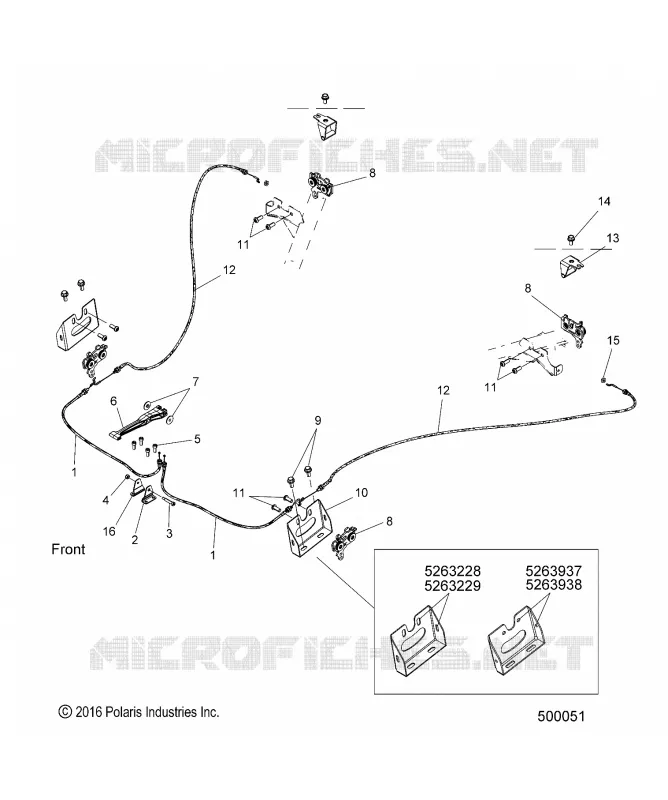CHASSIS, HOOD HINGE CABLE ASM.