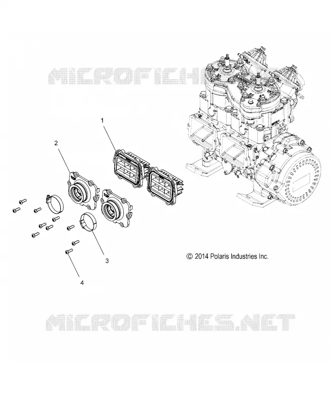 MOTOR, REED VALVE AND CARB. ADAPTOR