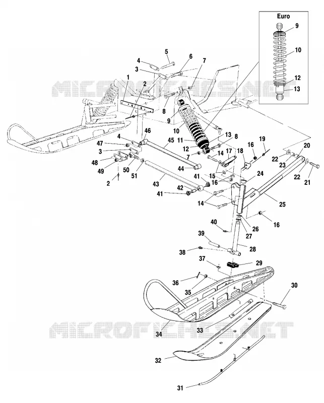 FRONT SUSPENSION AND SKI