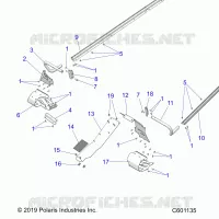 CHASSIS, CLUTCH GUARD, FOOTRESTS, TUNNEL GRIPS