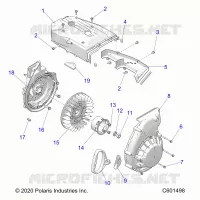 ENGINE, BLOWER HOUSING AND RÃŒCKZUG STARTER