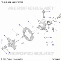 FRONT SUSPENSION HUB, KNUCKLE AND BRAKE DISC