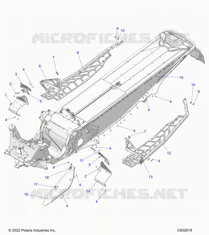 CHASSIS, CLUTCH GUARD, FOOTRESTS, AND RUNNINGBOARDS