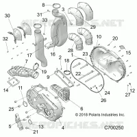 DRIVE TRAIN, CLUTCH COVER AND DUCTING