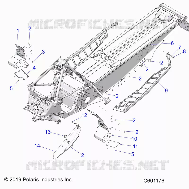CHASSIS, CLUTCH GUARD, FOOTRESTS, AND RUNNINGBOARDS