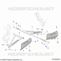 SUSPENSION, A-ARM AND STREBE MOUNTING