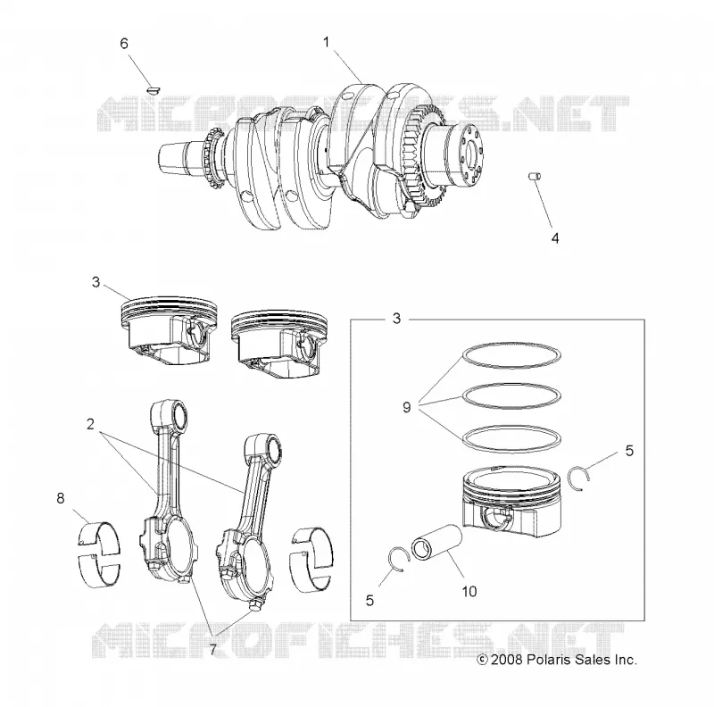 MOTOR, KURBELWELLE AND KOLBEN