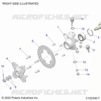FRONT SUSPENSION HUB, KNUCKLE AND BRAKE DISC