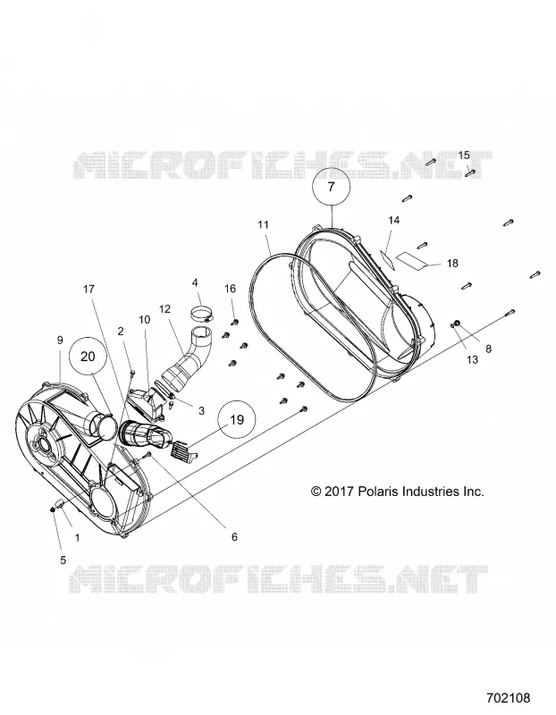DRIVE TRAIN, CLUTCH COVER AND DUCTING
