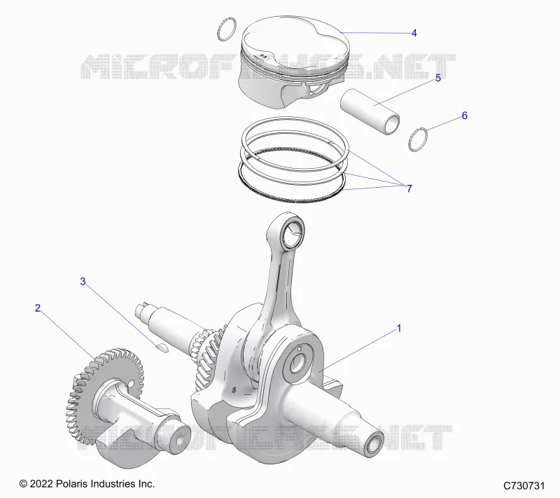 ENGINE, KURBELWELLE, PISTON AND BALANCE SHAFT
