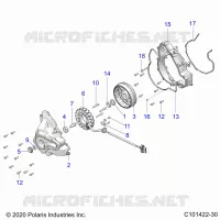ENGINE, STATOR COVER AND FLYRAD