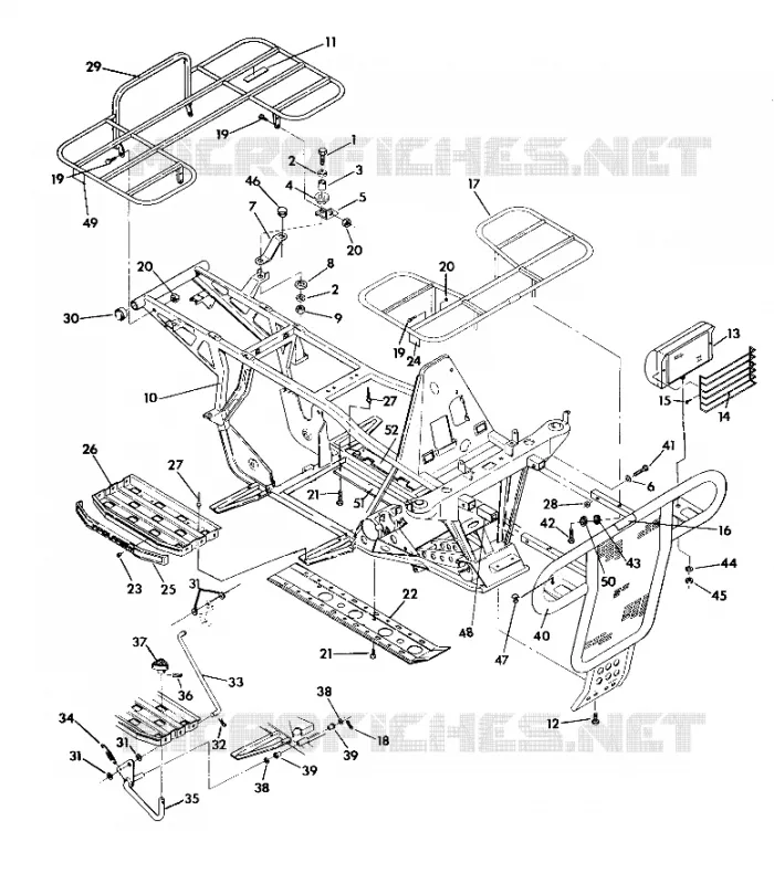 FRAME ASSEMBLY W/ RACKS 350 4X4 / W928139 (4922832283003A)