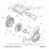 ENGINE, BLOWER HOUSING AND RÃŒCKZUG STARTER