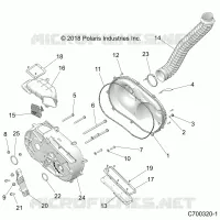 DRIVE TRAIN, CLUTCH COVER AND DUCTING