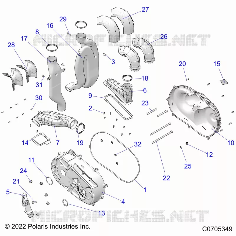 ANTRIEB, CLUTCH COVER AND DUCTING