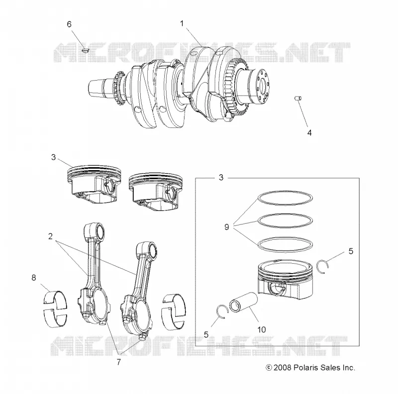 MOTOR, KURBELWELLE AND KOLBEN
