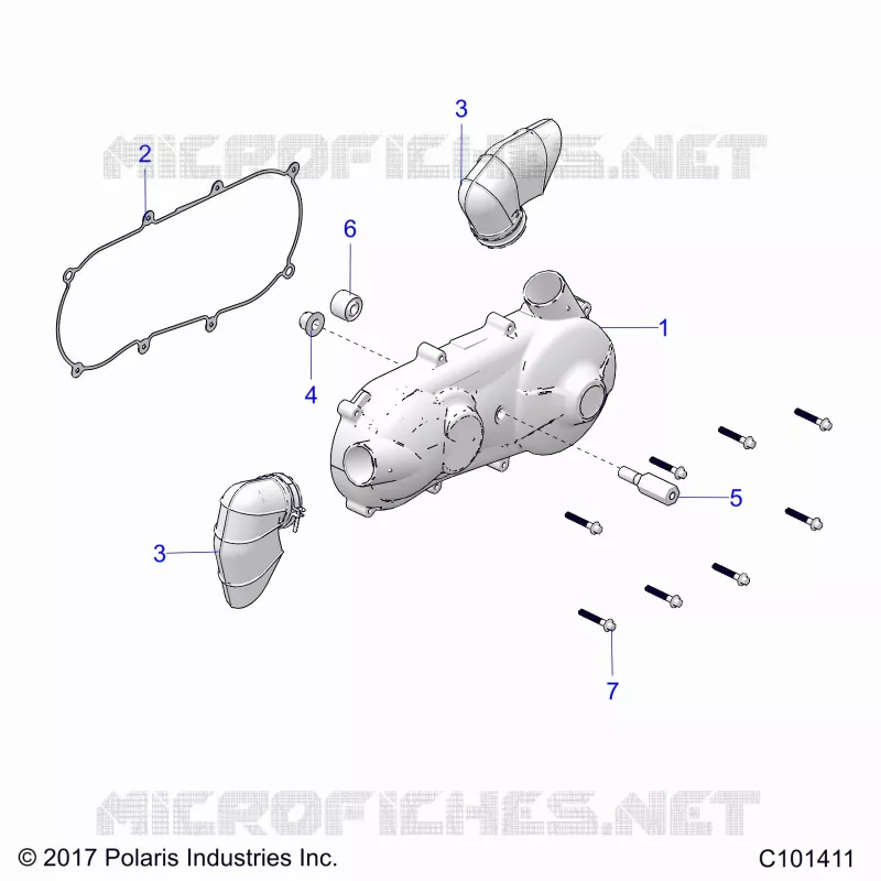 DRIVE TRAIN, CLUTCH COVER AND DUCTING