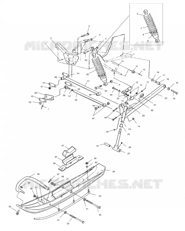 FRONT SUSPENSION AND SKI