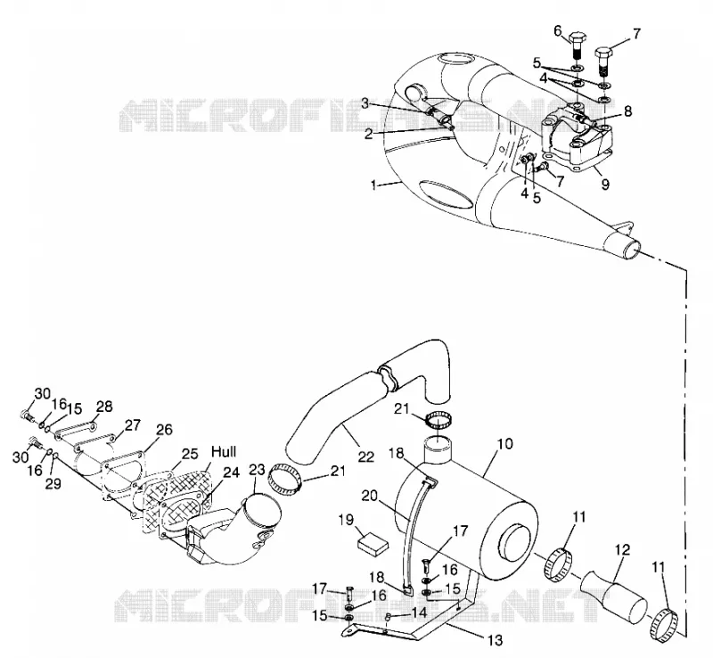 ABGASSYSTEM SL 700 B974071, Intl. SL 700 I974071, SL 700 Deluxe B974072 (4940874087B007)