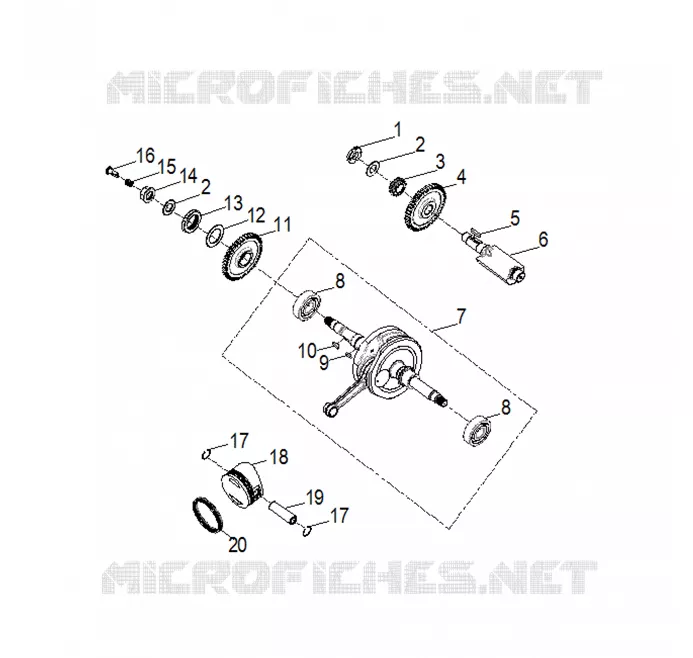 ENGINE, KURBELWELLE AND PISTON