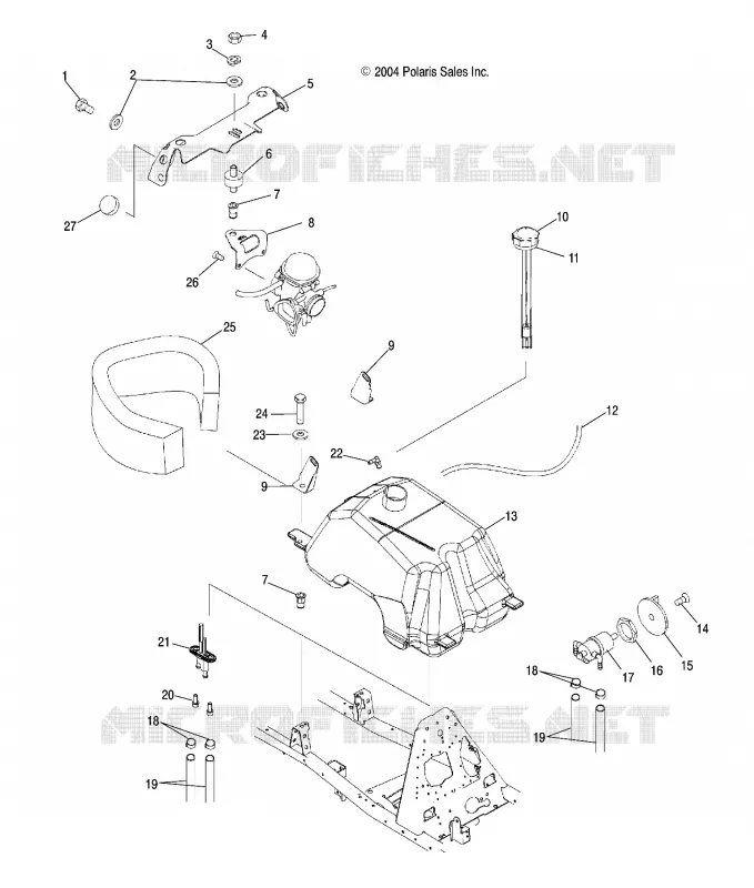 TREIBSTOFF TANK AND VERGASER MOUNTING