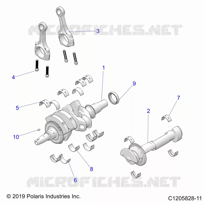ENGINE, KURBELWELLE AND BEARINGS