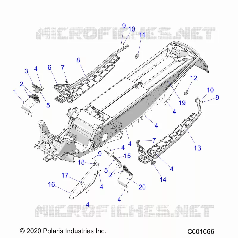CHASSIS, CLUTCH GUARD, FOOTRESTS, AND RUNNINGBOARDS