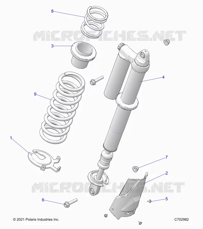 SUSPENSION, REAR SHOCK MOUNTING, STANDARD/PREMIUM