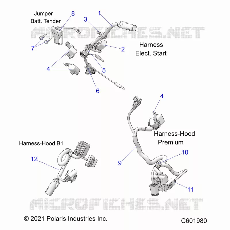 ELEKTRIC, WIRE HARNESS, HOOD, ELEC. START