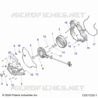 ENGINE, STATOR COVER AND FLYRAD