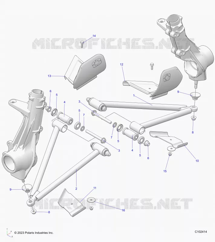 SUSPENSION, A-ARM AND STREBE MOUNTING