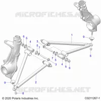 SUSPENSION, A-ARM AND STREBE MOUNTING