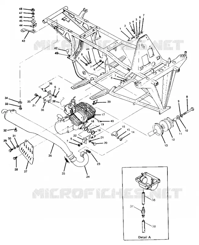 Motorbehälterungen   Auspuff Trail Boss / W928527 (4922892289005A)