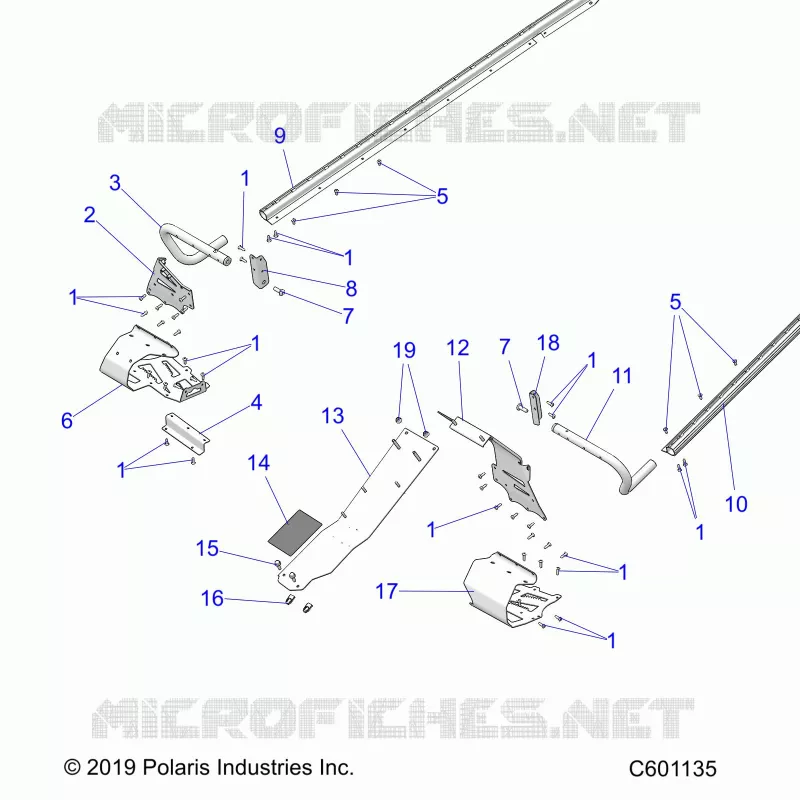 CHASSIS, CLUTCH GUARD, FOOTRESTS, TUNNEL GRIPS