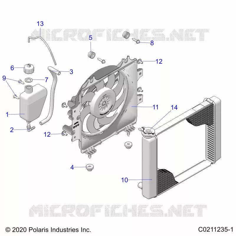 ENGINE, KÃŒHLSYSTEM, RADIATOR, FAN & OVERFLOW BOTTLE
