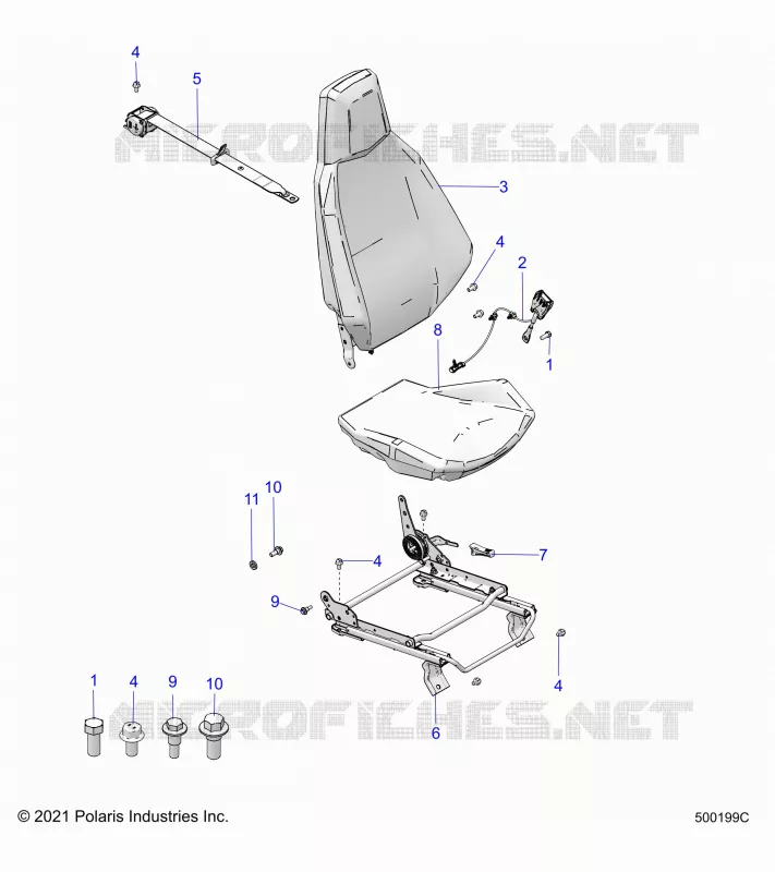 SITZ (DRIVER) AND SEAT BELT MOUNTING -T24AALHB/GB (500199C)