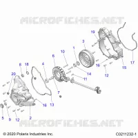 ENGINE, STATOR COVER AND FLYRAD