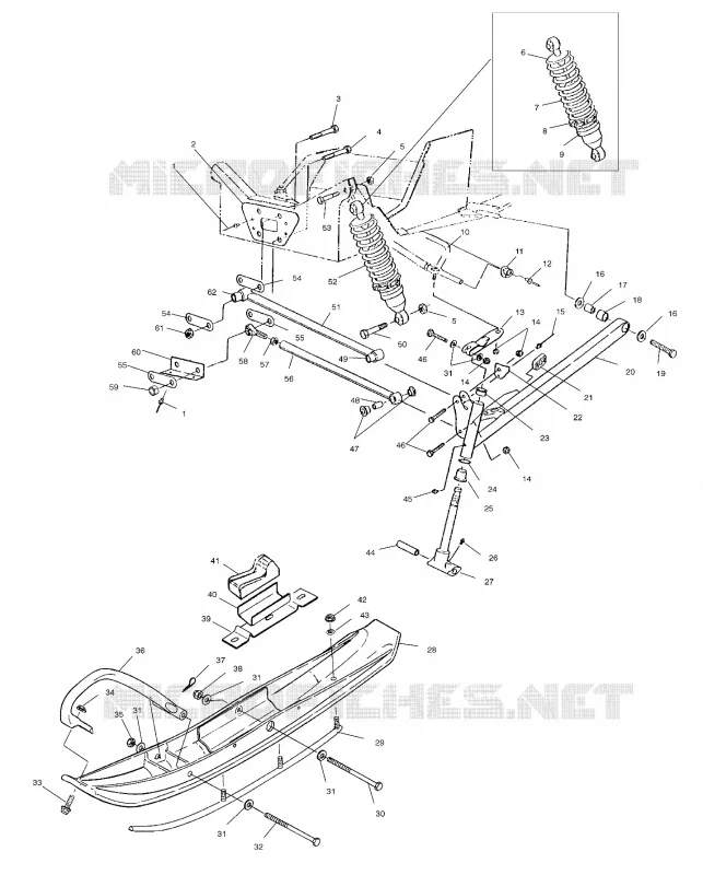FRONT SUSPENSION AND SKI