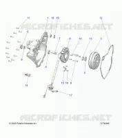 ENGINE, STATOR COVER AND FLYRAD
