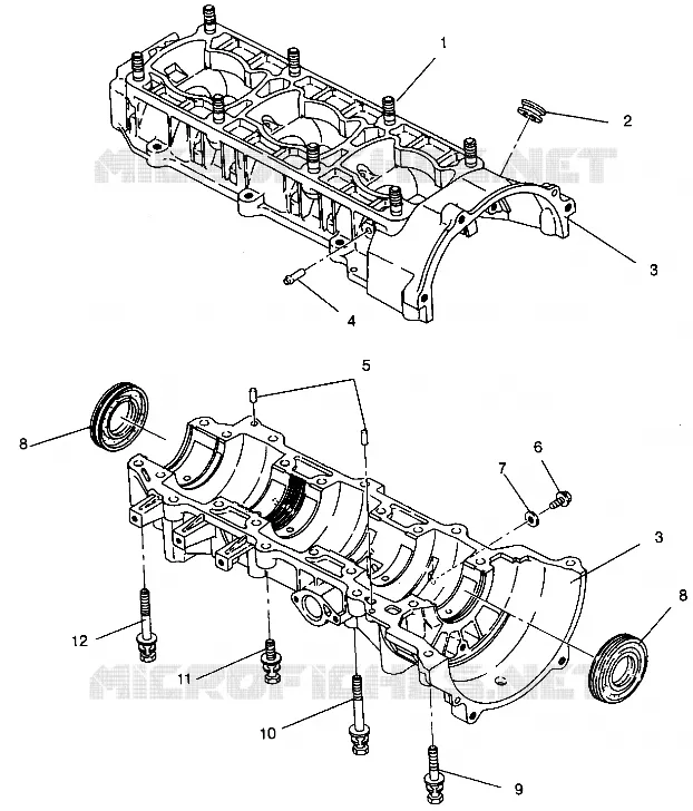 CRANKCASE ASSEMBLY XLT 0940767, XLT SP 0940667   XLT SKS 0940567 (4925022502034A)